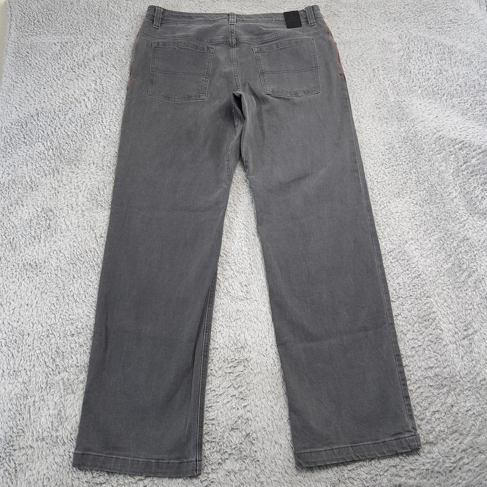 PrAna Jeans Mens 35x32 Gray Straight Stretch Organic Cotton Denim M41173402 - Picture 2 of 10